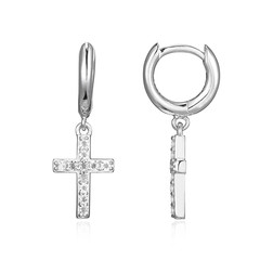 Boucles d'oreilles en argent et Topaze blanche