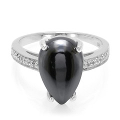 Bague en argent et Hématite noire