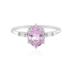 Bague en platine et Kunzite AAA