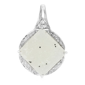 Pendentif prisme en calcite rose en argent sterling massif, 1