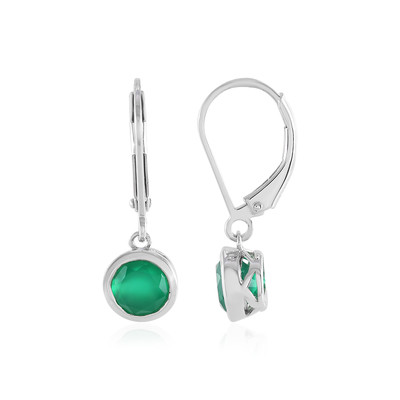 Boucles d'oreilles en argent et Onyx vert