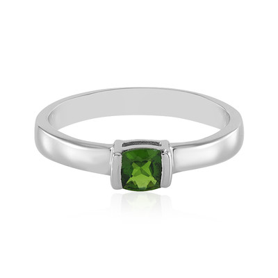 Bague en argent et Diopside de Russie