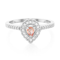 Bague en argent et Saphir Padparadscha