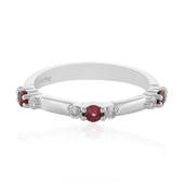 Bague en argent et Spinelle rouge noble