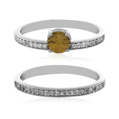 Bague en argent et Zircon jaune