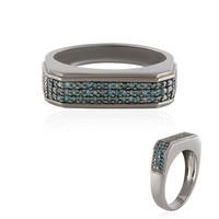 Bague en argent et Diamant bleu I3