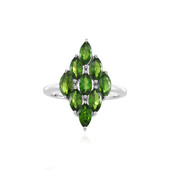 Bague en argent et Diopside de Russie