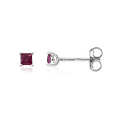 Boucles d'oreilles en argent et Grenat Rhodolite framboise