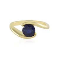 Bague en argent et Saphir bleu de Madagascar