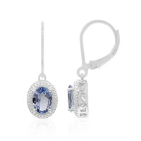 Boucles d'oreilles en argent et Tanzanite non chauffée