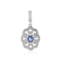 Pendentif en argent et Saphir bleu de Ceylan non chauffé