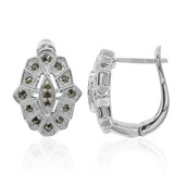 Boucles d'oreilles en argent et Diamant rose de France SI1 d'Argyle  (Annette classic)