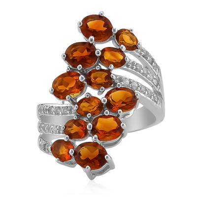 Bague en argent et Citrine Madère