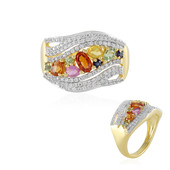 Bague en argent et Saphir orange