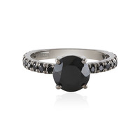 Bague en argent et Spinelle noir