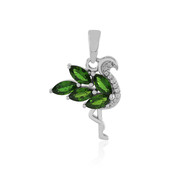 Pendentif en argent et Diopside de Russie