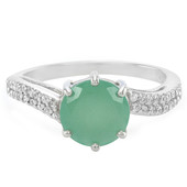 Bague en argent et Calcédoine verte