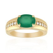 Bague en argent et Agate verte