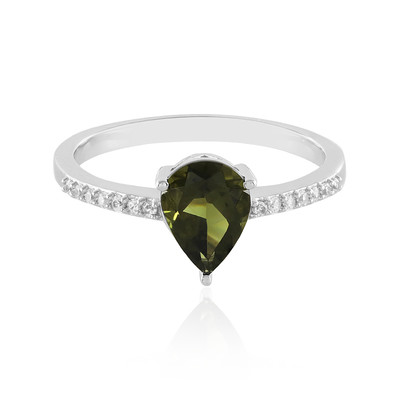 Bague en argent et Moldavite