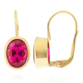 Boucles d'oreilles en or et Rubellite du Nigéria (CUSTODANA)