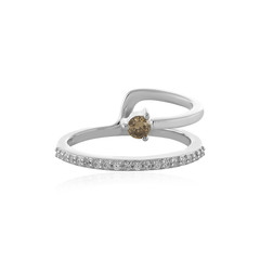 Bague en argent et Diamant champagne I3