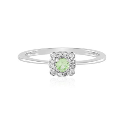 Bague en argent et Grenat vert menthe de Merelani