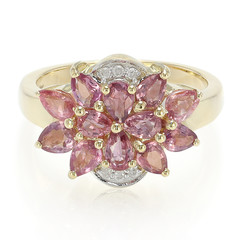 Bague en or et Saphir Padparadscha non chauffé