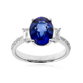 Bague en platine et Saphir bleu de Ceylan (CIRARI)