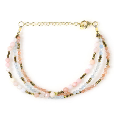 Bracelet en argent et Opale rose (Riya)