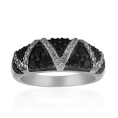 Bague en argent et Spinelle noir