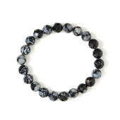 Bracelet et Obsidienne Flocon-de-Neige