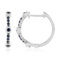 Boucles d'oreilles en argent et Saphir bleu