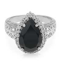 Bague en argent et Spinelle noir