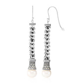 Boucles d'oreilles en argent et Perle de culture d'eau douce (Nan Collection)