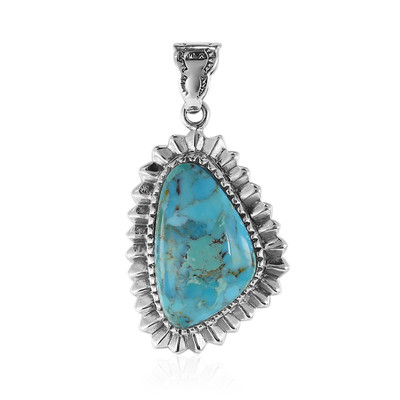 Pendentif en argent et Turquoise bleue de Mohavie (Art of Nature)