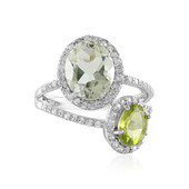 Bague en argent et Améthyste verte