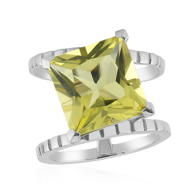 Bague en argent et Citrine jaune citron