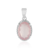 Pendentif en argent et Quartz rose