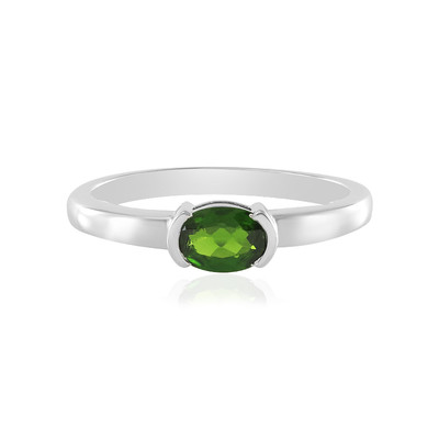 Bague en argent et Diopside de Russie