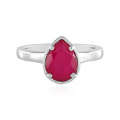 Bague en argent et Calcedoine framboise