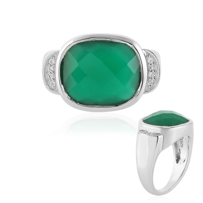 Bague en argent et Onyx vert 2858LV Juwelo Bijouterie