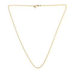 Collier mailles corde – 61 cm (ajustable) – argent plaqué or jaune