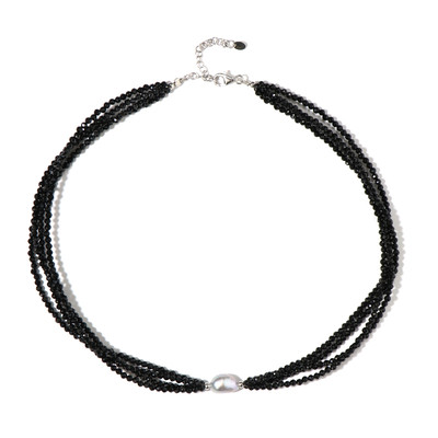 Collier en argent et Tourmaline noire