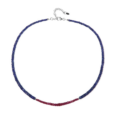 Collier en argent et Rubis du Mozambique