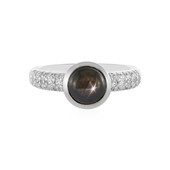 Bague en argent et Saphir étoilé noir