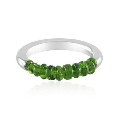 Bague en argent et Diopside de Russie