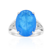 Bague en argent et Quartz bleu azur