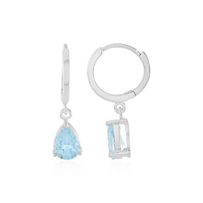 Boucles d'oreilles en argent et Topaze bleu ciel