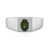 Bague en argent et Zircon de Ceylan vert