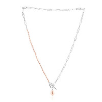 Collier en argent et Perle de culture d'eau douce rose (TPC)